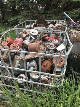 SMASH Recycling | Scrap Metal Bins Filled with Electric Motors and Components