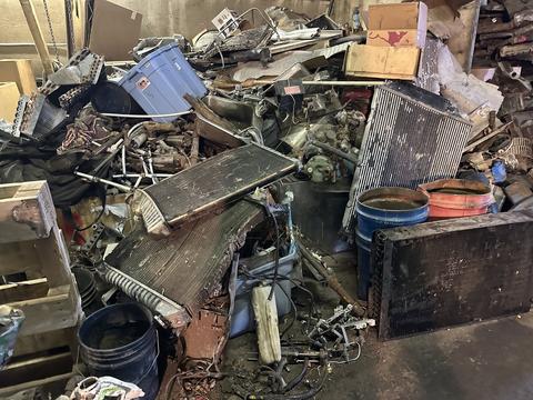 Scrap Metal Pile at Smash Recycling Facility